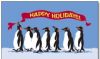 Happy Holidays Penguins Flag